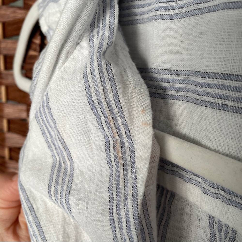 beachlunchlounge Sleeveless Button-Front Cotton Linen Top, Coastal Nautical L. - Picture 7 of 7